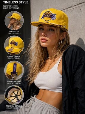 Mitchell & Ness Unisex Los Angeles Lakers Deadstock Fit Yellow Snapback